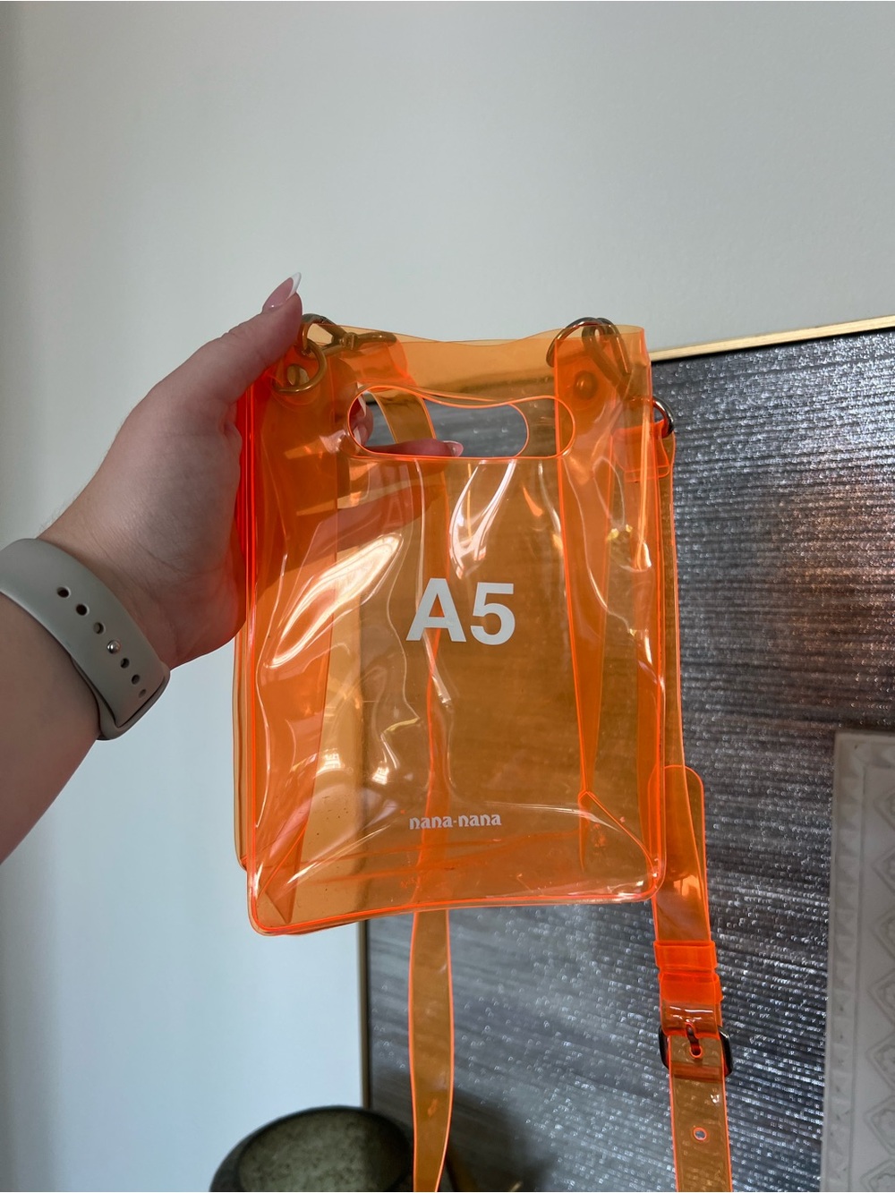 NaNa Orange Clear PVC A5 Crossbody Bag